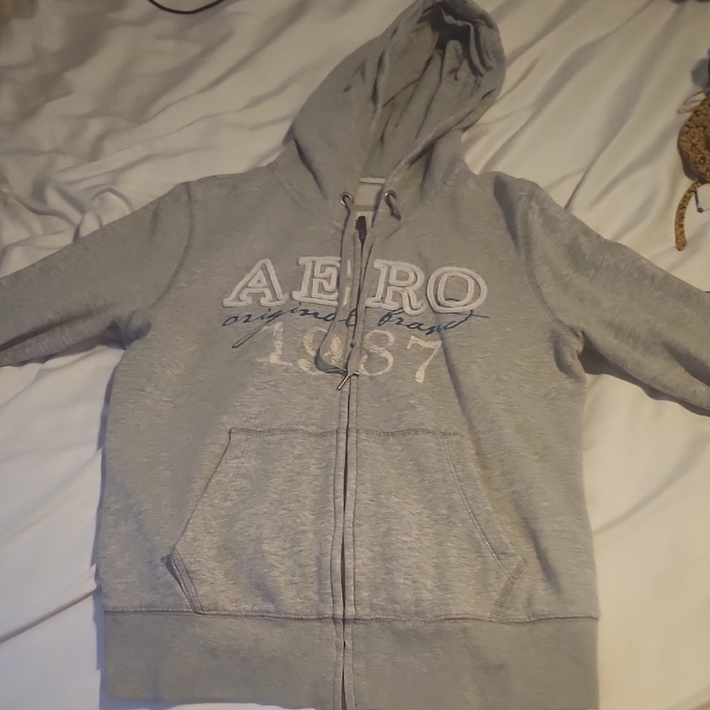 Aeropostale Gray Zip-Up Hoodie